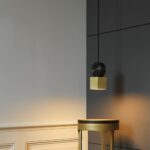 Lampe Suspendue de Plafond Moderne  Finition Or brossé, Abat-Jour en métal – Image 4