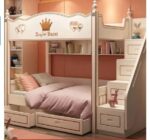 Lit haut et bas, lit superposé mère et enfant, lit superposé enfant, lit enfant adulte à deux étages, lit superposé supérieur et inférieur, adultes – Image 3