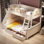 Lit superposé en bois massif de style américain avec rangements intégrés – Modèle combiné mère-enfant à deux niveaux (couchage haut et bas), adapté pour adultes et enfants. – Image 4