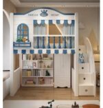 Lit superposé pour enfant, lit superposé pour garçon, armoire intégrée, gain de place
