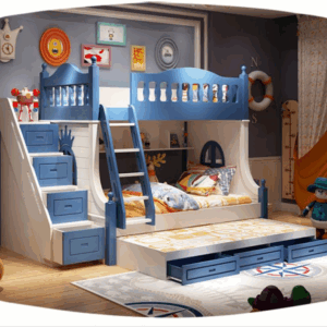 Lit superposé pour enfants avec rangement