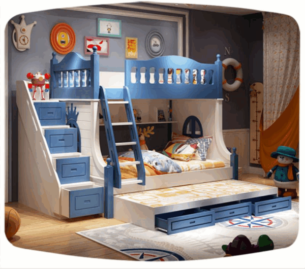 Lit superposé pour enfants avec rangement