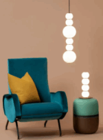 Lustre en verre blanc design pour décoration intérieure moderne – Image 5