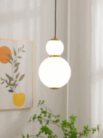 Lustre en verre blanc design pour décoration intérieure moderne – Image 3