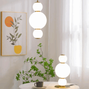 Lustre en verre blanc design pour décoration intérieure moderne