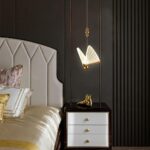 Lustre papillon transparent design nordique suspension led