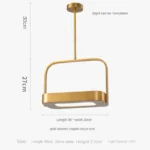Suspension led créative demi-suspension en métal moderne – Image 2