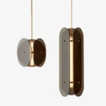 Suspension moderne avec abat-jour en verre teinté