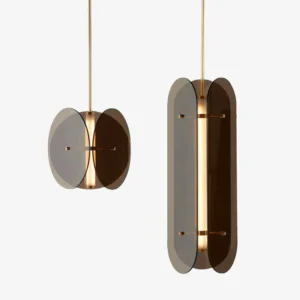 Suspension moderne avec abat-jour en verre teinté