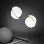 Lampe Suspendue Nordique Moderne Simple - Creative Hémisphère Lustre Ball – Image 4