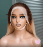 Bob Ombré Blondes - avec Dentelle Avant en Cheveux Humains Pré-Épilées – Image 2