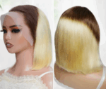 Bob Ombré Blondes - avec Dentelle Avant en Cheveux Humains Pré-Épilées