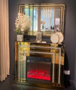 Console Cheminée + Miroir Glam Doré Scintillant – Image 4