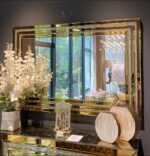 Console Cheminée + Miroir Glam Doré Scintillant – Image 3