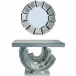 Table de console en argent multidimensionnel