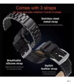 Smart Watch GT3 Max - Montre Connectée Ronde HD Appels Bluetooth NFC (3 Bracelets) - Noir – Image 3