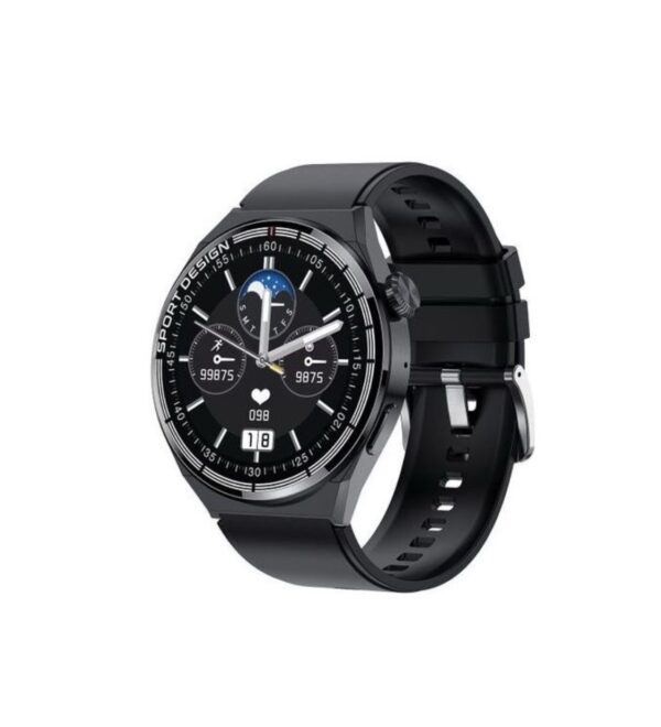Smart Watch GT3 Max - Montre Connectée Ronde HD Appels Bluetooth NFC (3 Bracelets) - Noir