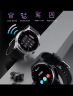 Montre connectée Bluetooth homme - corps en métal ultra fin, avec écouteurs - compatibl – Image 3