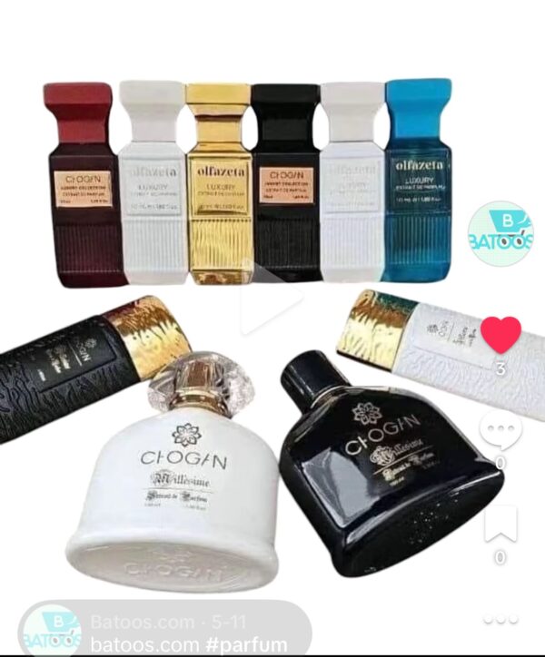 Millesime
Extrait de Parfums 
Toutes les grandes marques de parfums,59ml 75 ml et 100ml
Commandez votre marque préférée et ml.
Satisfaites ou rembourssez !!!
