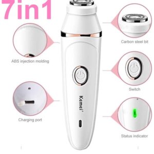 Rasoir femmes 7in1 épilateur électrique tondeuse à sourcils jambe femme épilateur visage Bikini tondeuse Rechargeable dame rasoir nez