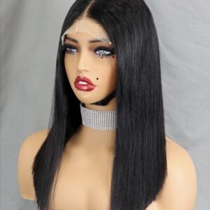 perruques sans colle cheveux humains courts Bob perruques pour femmes noires PR