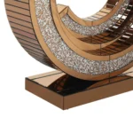 Glittera Console dorée avec base étagée unique et accents scintillants – Image 2