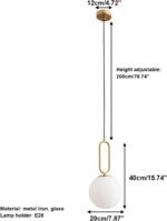 Lumière Blanc Verre Abat-Jour Plafond Doré Luminaires Suspendus Moderne Mini Éclairage Suspendu Unique