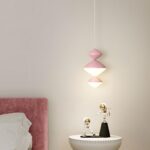 Abat-jour suspendu Hertl créatif et simple, lustre de plafond à tête unique avec base LED, luminaires encastrés, bibliothèque, chevet, karaoké, lampe suspendue – Image 4