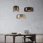 Lumière de pendentif de LED moderne nordique, Boule de verre suspendu lampe de plafond de plafond de plafonnier réglable lustre luminaire – Image 3