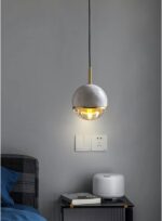 Suspension Planète pour Chambre d'Enfant, Terrasse, LED, Ciment Créatif, Suspension Béton, Suspension Moderne, Style – Image 2