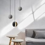 Lampes Suspendues Globe Modernes pour Îlot de Cuisine – Lustre Industriel en Béton à 3 Lumières – Suspension LED en Ciment Style Loft – Image 4