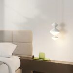 Abat-jour suspendu Hertl créatif et simple, lustre de plafond à tête unique avec base LED, luminaires encastrés, bibliothèque, chevet, karaoké, lampe suspendue – Image 3