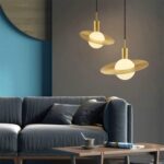 Moderne Soucoupe Volante PlanèTe Lustre LumièRe Luxe PlanèTe Lampe CréAtif Lustre Doré – Image 5