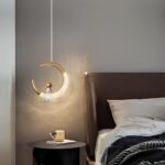 Winlams Lune Lampe LumièRe Luxe Chevet Lustre Chambre Chaud Et Romantique  Restaurant Bar Personnalité Créative Ménisque Longue Ligne Eclairage – Image 5