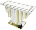 Console Danube Home Ace avec Miroir – Finition Argentée et Dorée – Image 4