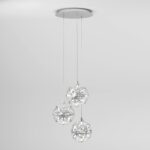 ARTIKA Elden Plafonnier moderne à 3 LED intégrés, chromé – Hauteur réglable et idéal pour salle à manger, escalier, salon et plus encore – Image 3