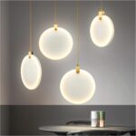 Chandelier Lustres Lustre en Cristal Lustre en marbre  pour Salle à Manger Design Nordique Brillant Lustre de Plafond en Pierre Ronde Luminaire – Image 4