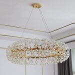 Lustre de Luxe en Cristal – Design Créatif Feu d’Artifice Doré – Image 3