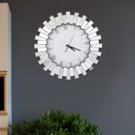 Grandes horloges murales pour décoration de salon, horloge murale décorative moderne de cuisine – Finition miroir en acrylique, chiffres romains. – Image 5