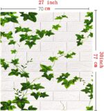 panneaux muraux 3D de luxe en forme de feuille – Panneau mural autocollant en mousse à décoller et à coller – Carreaux muraux anti-collision pour mur de salon