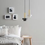 TaleTre Lustre en marbre de style nordique, abat-jour créative, lampe suspendue simple à vis E27, lampe suspendue à montage encastré – Image 3