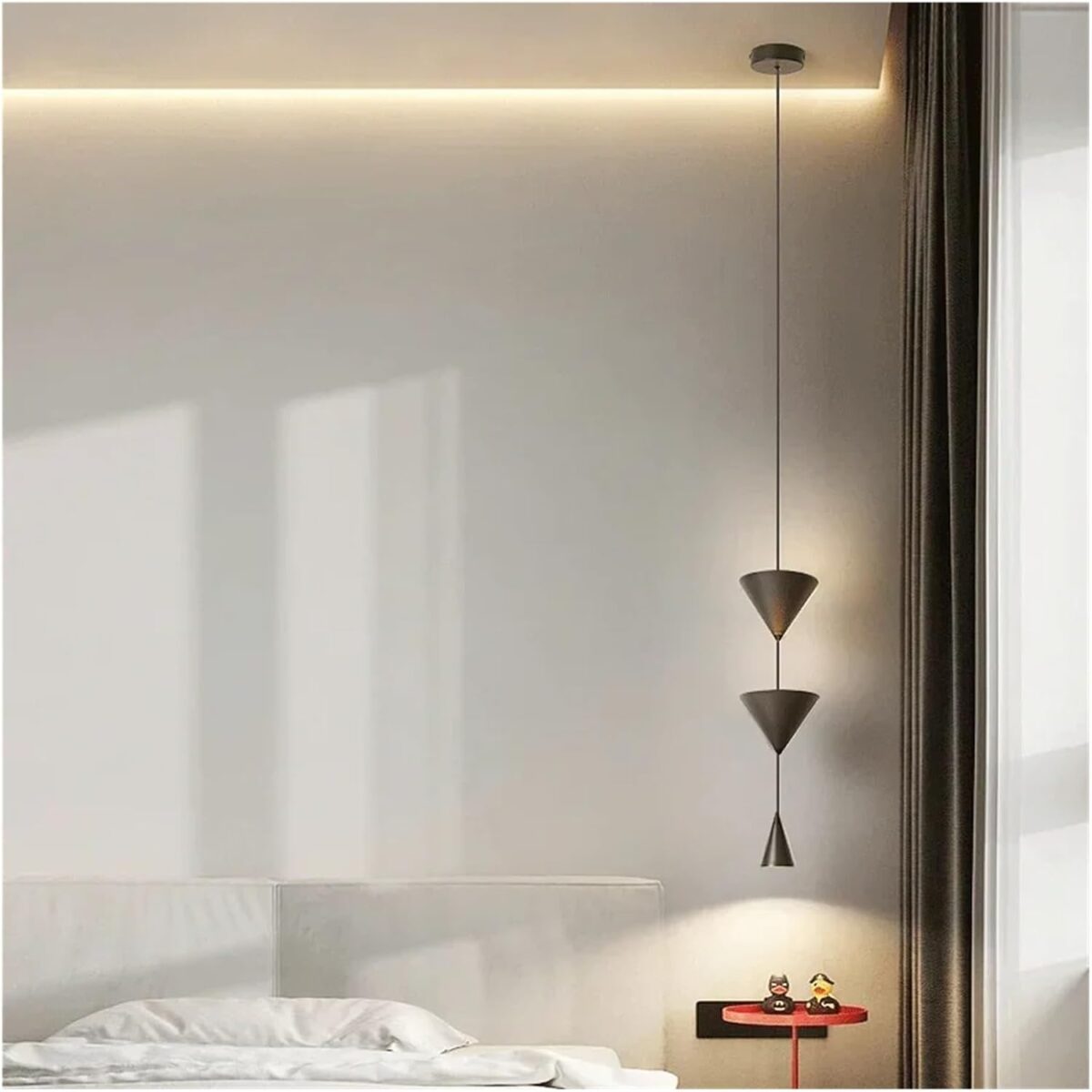 Suspension LED OGPZGNNZ – Lampe Design Blanche & Noire – Éclairage Moderne et Lumineux – Image 2