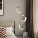 Winlams Lune Lampe LumièRe Luxe Chevet Lustre Chambre Chaud Et Romantique  Restaurant Bar Personnalité Créative Ménisque Longue Ligne Eclairage – Image 2