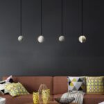 Lampes Suspendues Globe Modernes pour Îlot de Cuisine – Lustre Industriel en Béton à 3 Lumières – Suspension LED en Ciment Style Loft – Image 3