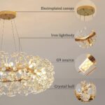 Lustre de Luxe en Cristal – Design Créatif Feu d’Artifice Doré – Image 4