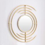 Miroir Rond en Fer Forgé Doré JJZI-L – Miroir Décoratif Mural Haute Définition pour Salon ou Salle de Bain – Image 3