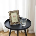 Table d'Appoint Métallique, Petite Table Basse Bois,Table Ronde pour Salon, Chambre, Balcon, Style Scandinave – Image 3
