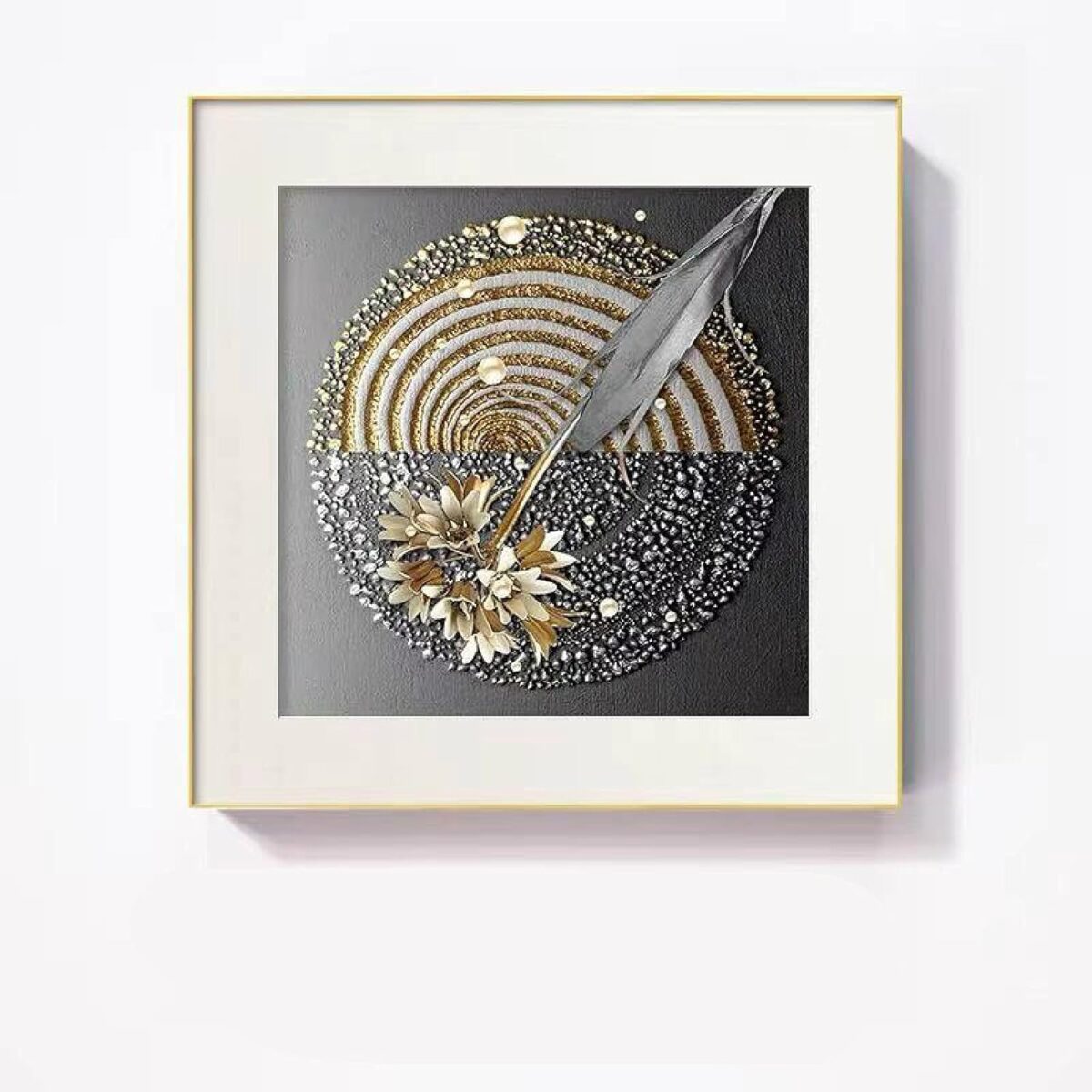 Décoration murale en alliage d'aluminium doré pour salon, chambre à coucher, chevet, salle à manger – Image 3
