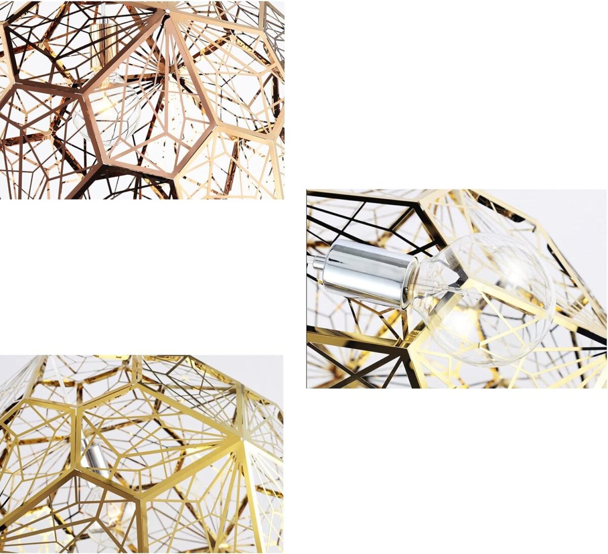 élégant Créativité Moderne Lustre Creux Chrome Finish Dispositif d'éclairage – Image 3