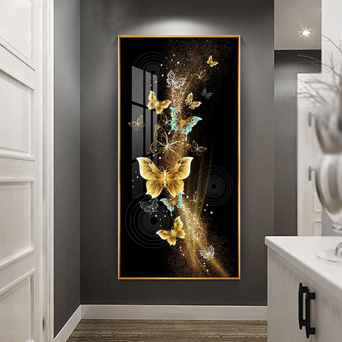 Tableaux Élégants Motif Fleurs – Toile Artistique Étanche pour Décoration de Salon, Bureau, Cuisine ou Chambre – Image 2